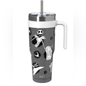 New Zak Designs 40oz Nightmare Before Christmas Straw Handle Tumbler, Insulated